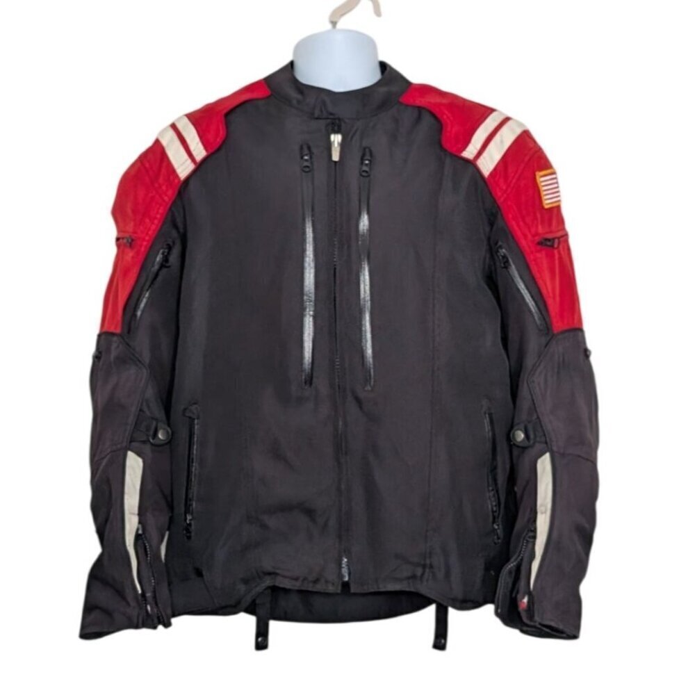 Joe Rocket Atomic Street Riding Jacket Mens Size Large Black Lined Armor Moto